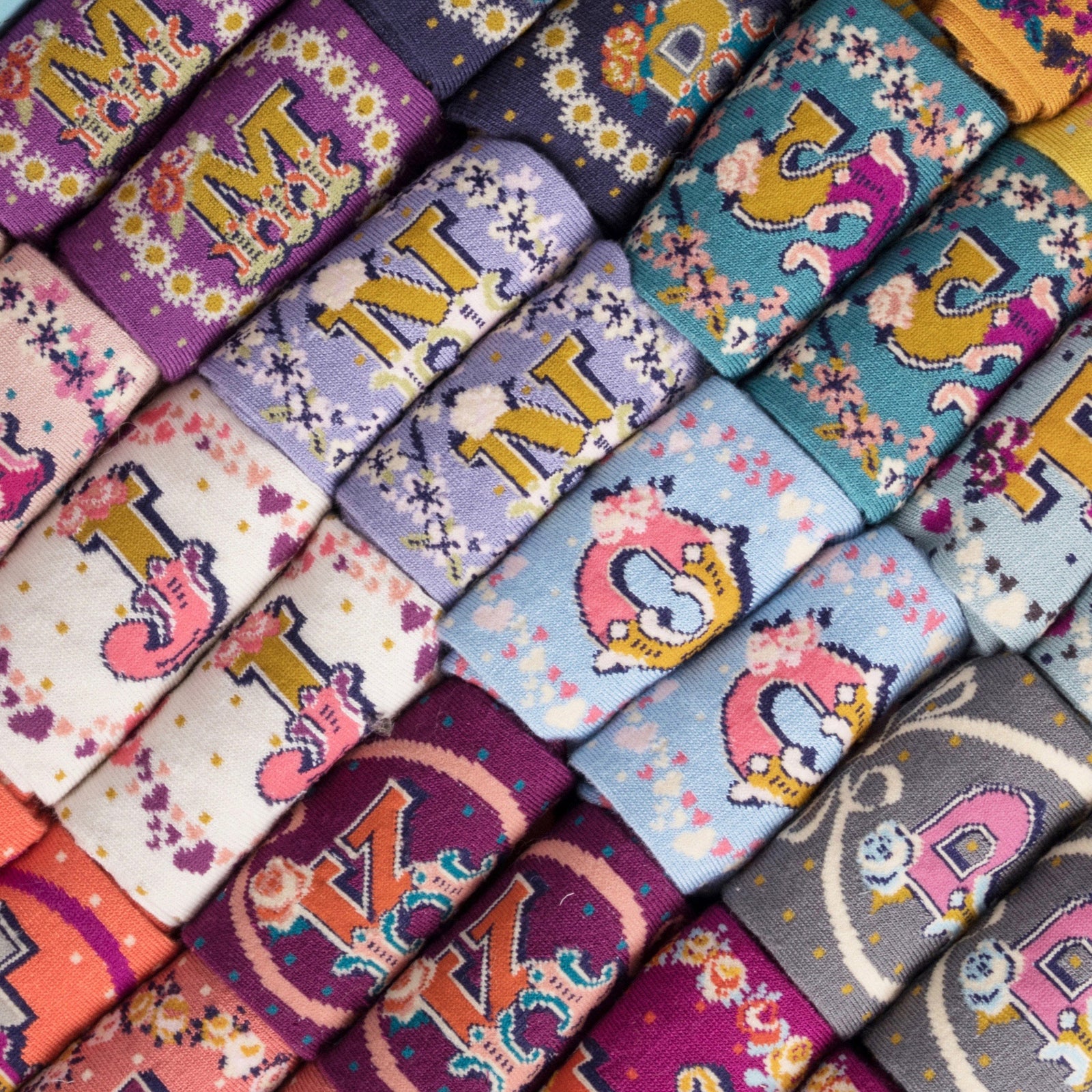 A-Z Monogrammed Socks