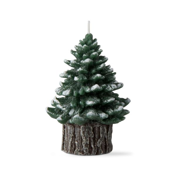 Spruce Rustic Tree Candle Hunter Green - Small