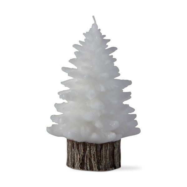 Spruce Rustic Tree Candle White - Medium