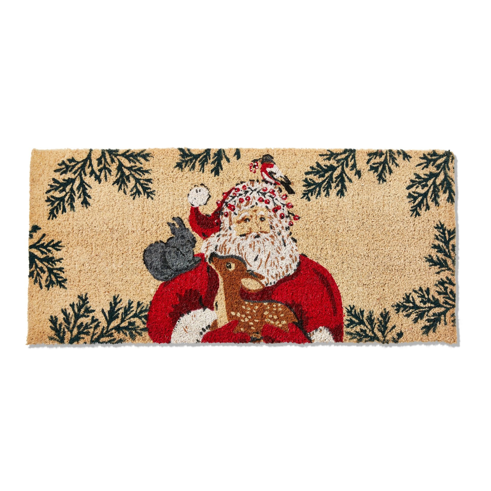 Woodland Santa with Friends Coir Estate Doormat