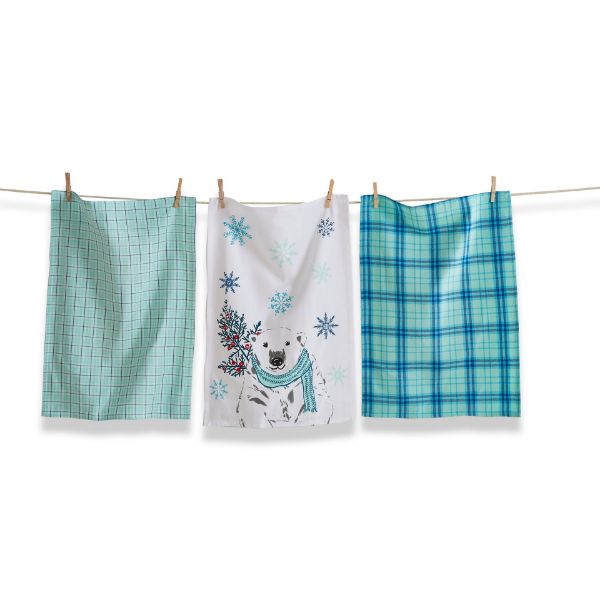 Alpine Bear Dishtowel - Set of 3 | Putti Christmas