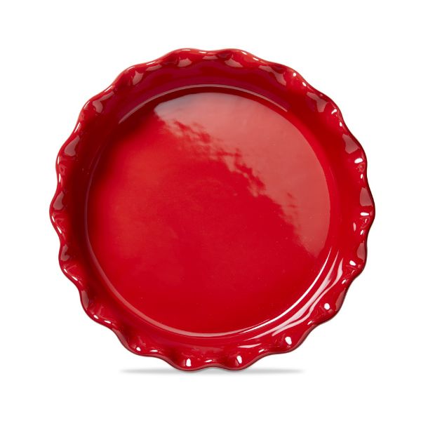 Red Ruffle Pie Dish