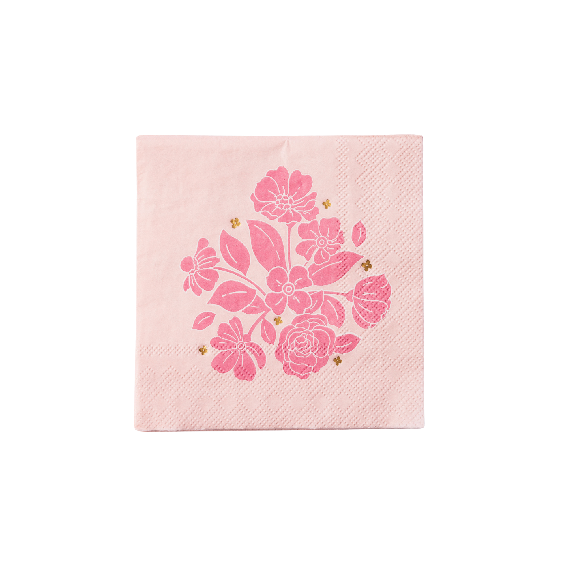 Pink Floral Paper Cocktail Napkins