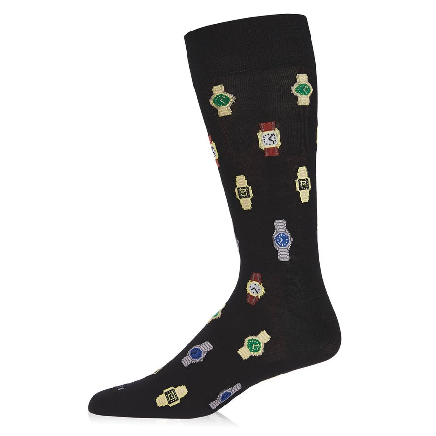 Men`s Bamboo Crew Socks - Timepieces