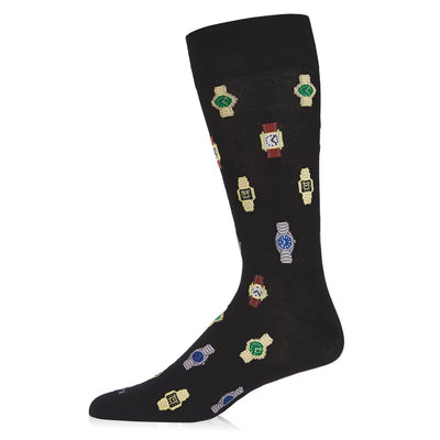 Men`s Bamboo Crew Socks - Timepieces