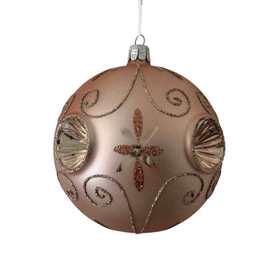 Blush Pink European Glass Reflector Ornament