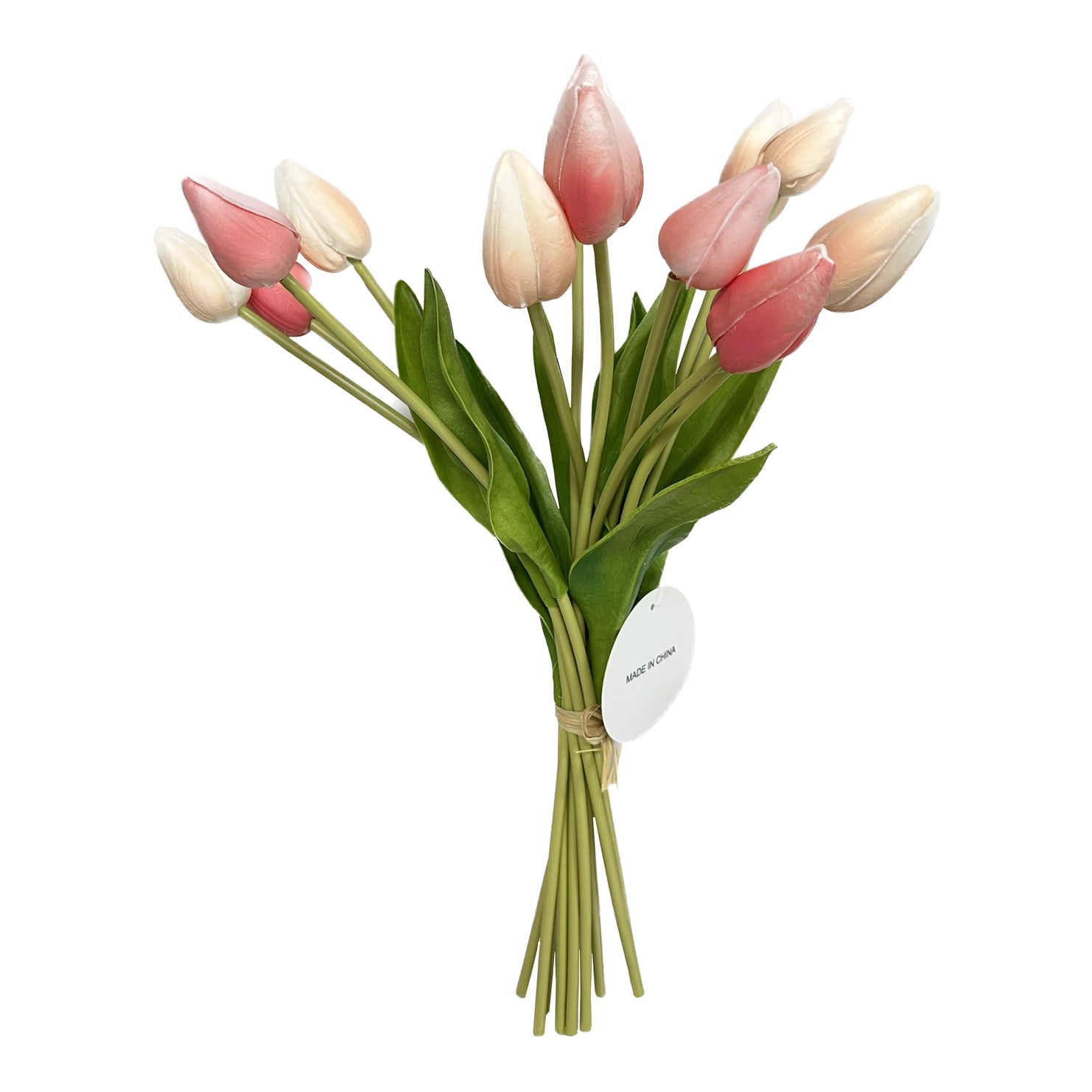 Long stem Real Touch Tulip Bud Bouquet - Peach Coral
