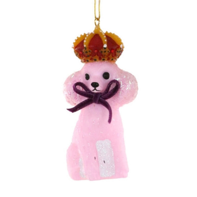 Cody Foster Regal Poodle Glass Ornament - Pink