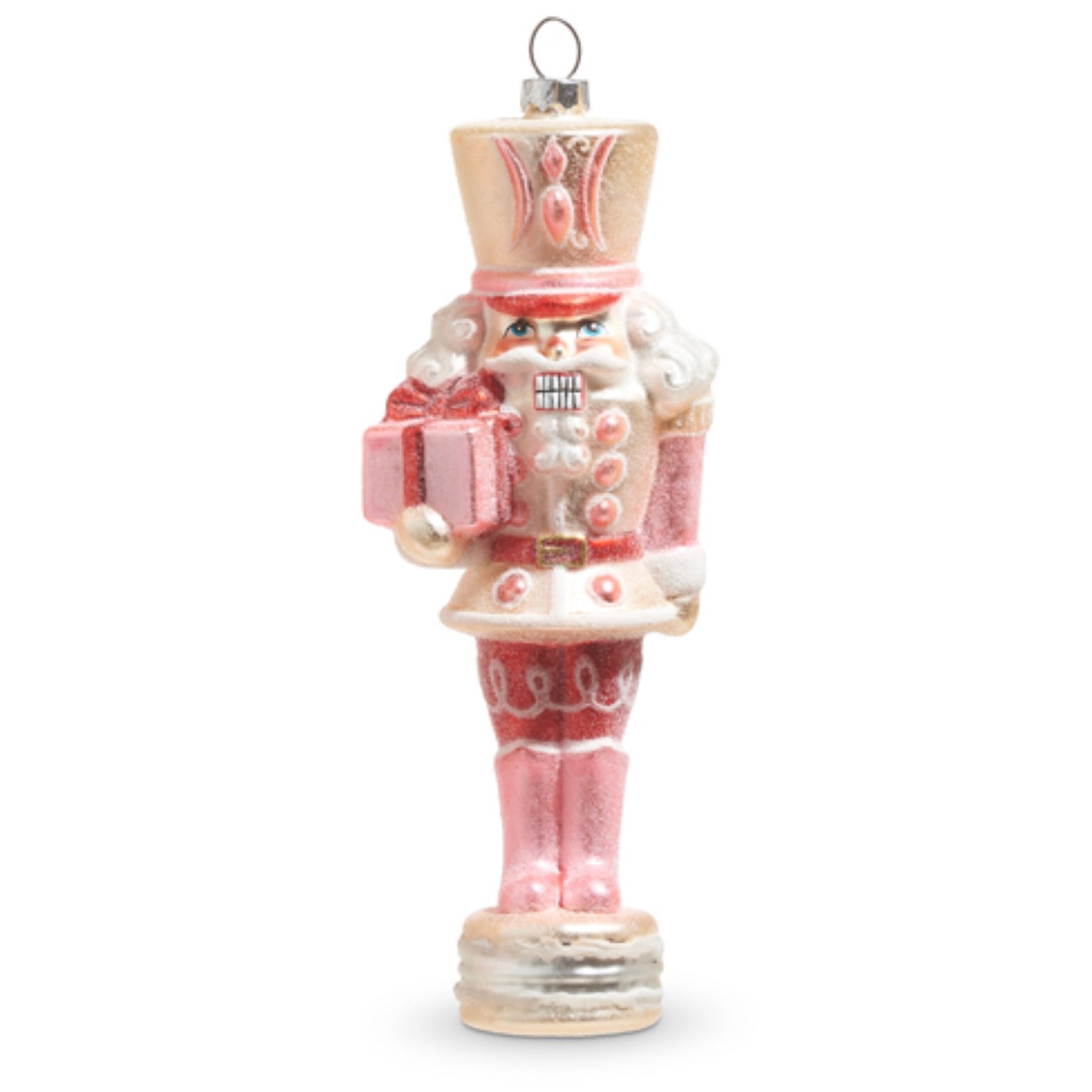 Pink Glass Nutcracker Ornament