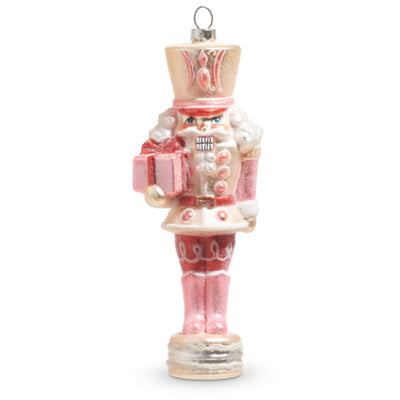 Pink Glass Nutcracker Ornament