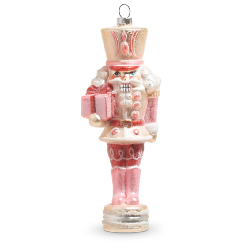 Pink Glass Nutcracker Ornament