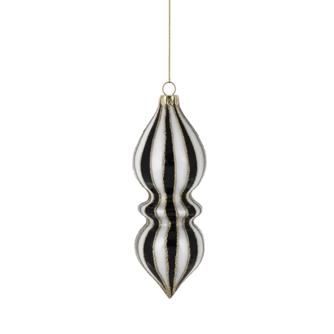 Black and White Glass Finial Ornament - Finial