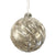 Champagne Silver Swirled Glass Ball Ornament
