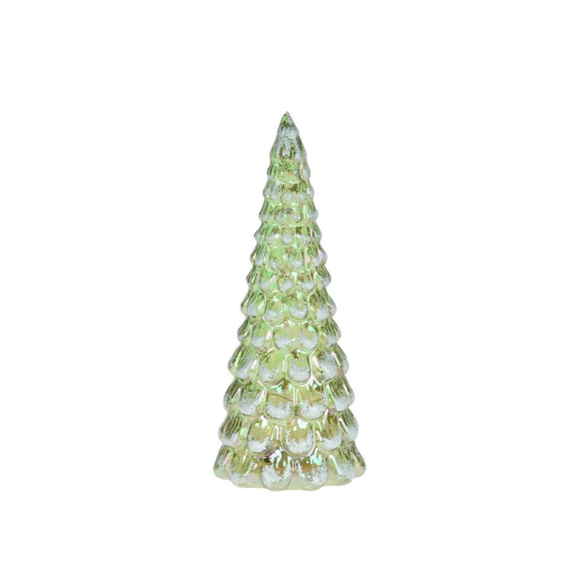 Green Glass LED Christmas Tree - Small