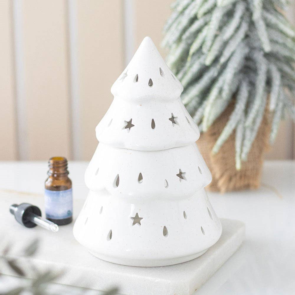 White Winter Fir Tree Christmas Oil Burner