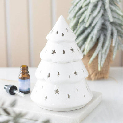 White Winter Fir Tree Christmas Oil Burner