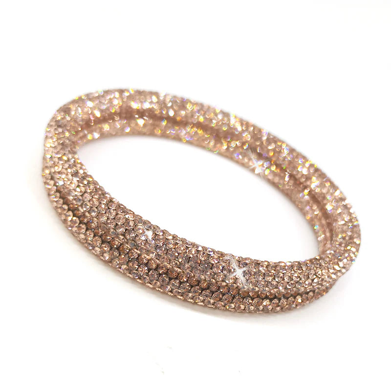 Pink Champagne Crystal Bangles
