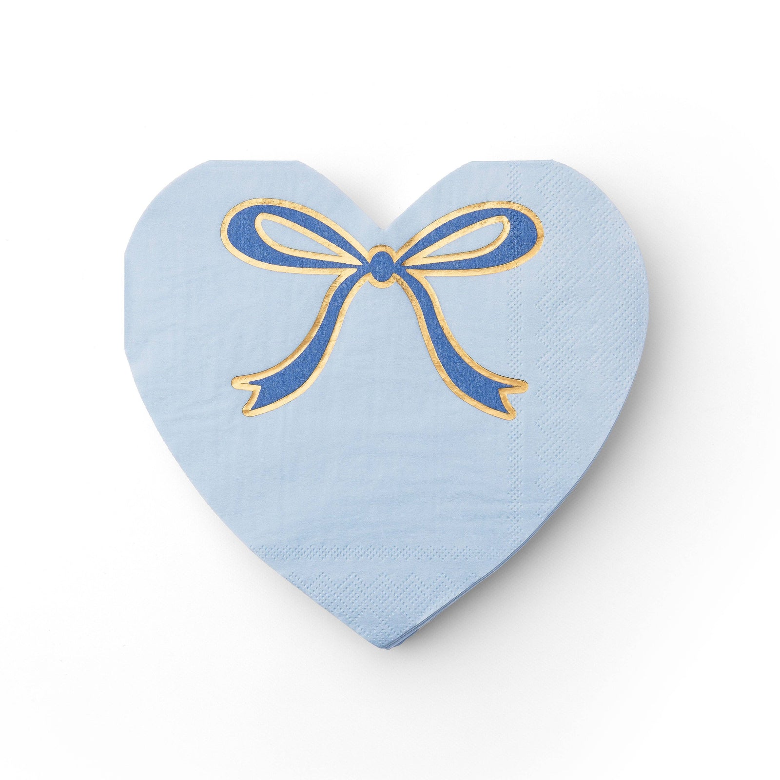 SKy Blue Heart with Bow paper Napkins