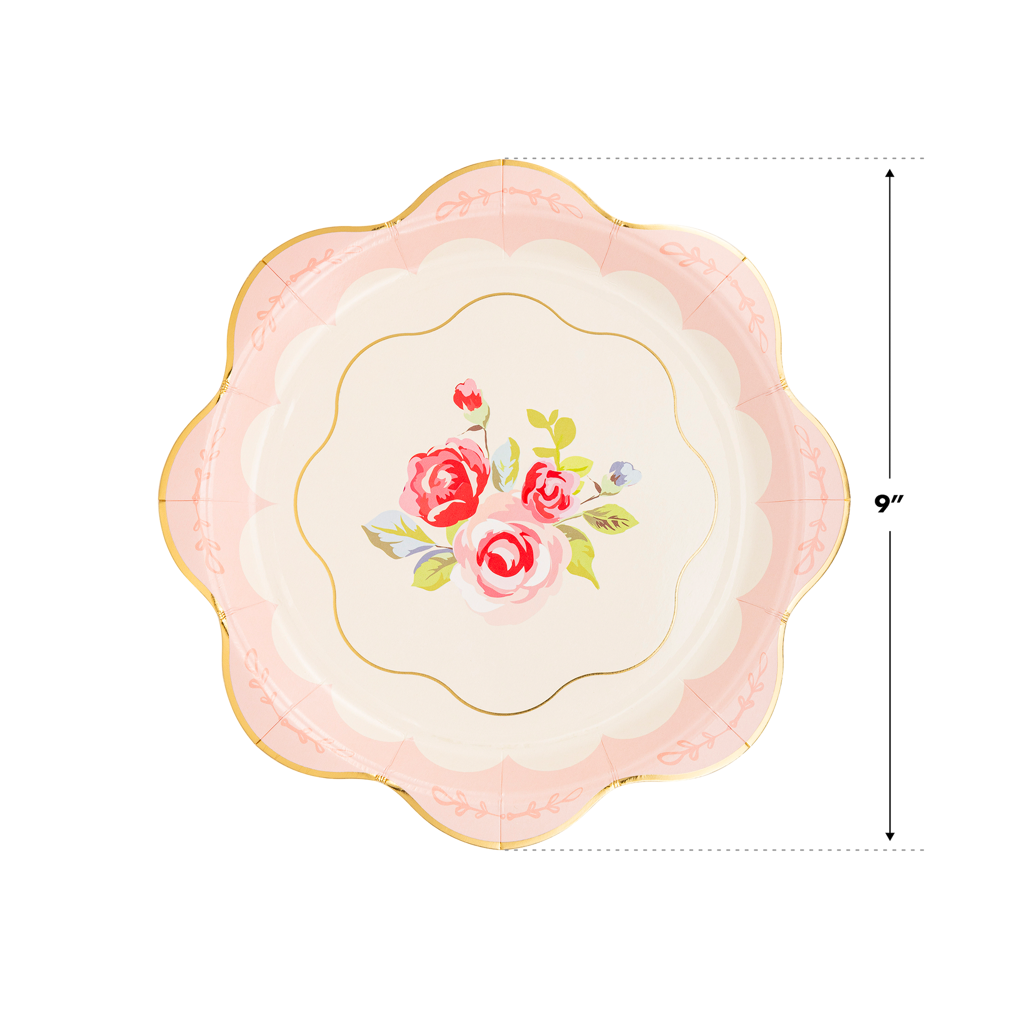 Tea Party Scalloped Round Paper Plate