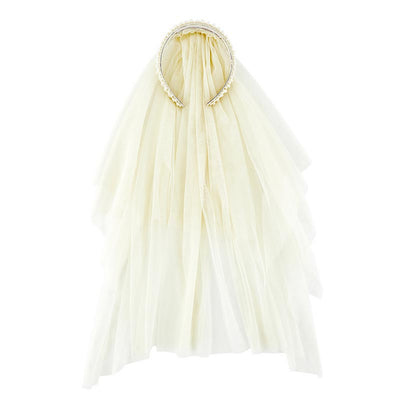 Slant Collections Pearl Headband Bridal Shower Veil