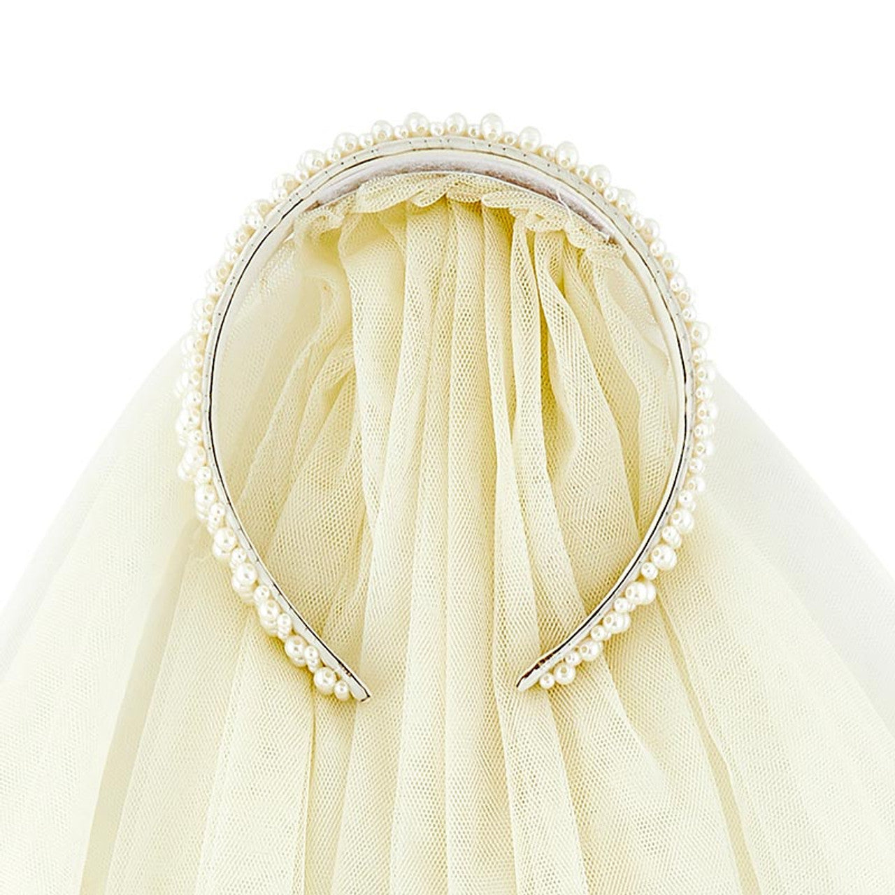 Slant Collections Pearl Headband Bridal Shower Veil