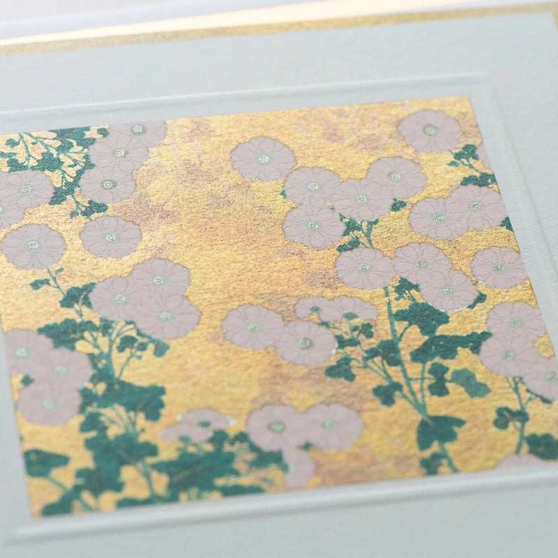 Chrysanthemums on Gold Greeting Card | Putti Celebrations