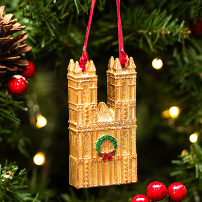 Gold Westminster Abbey Resin Ornament | Putti Christmas Decorations
