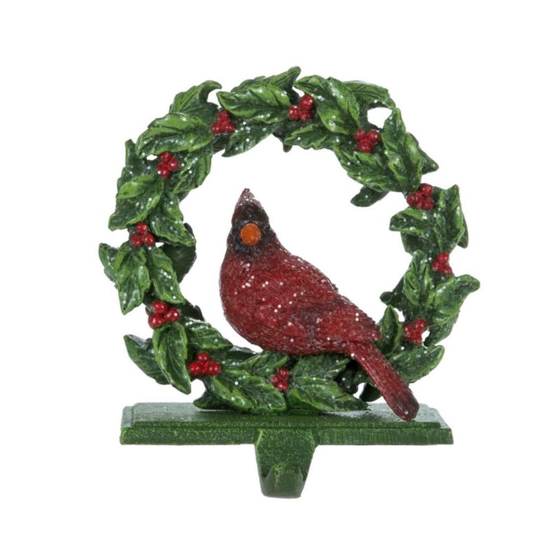 Cardinal in Wreath Stocking Holder | Putti Christmas Celebrations Canada