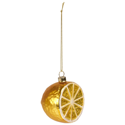 Halved Lemon Glass Ornament