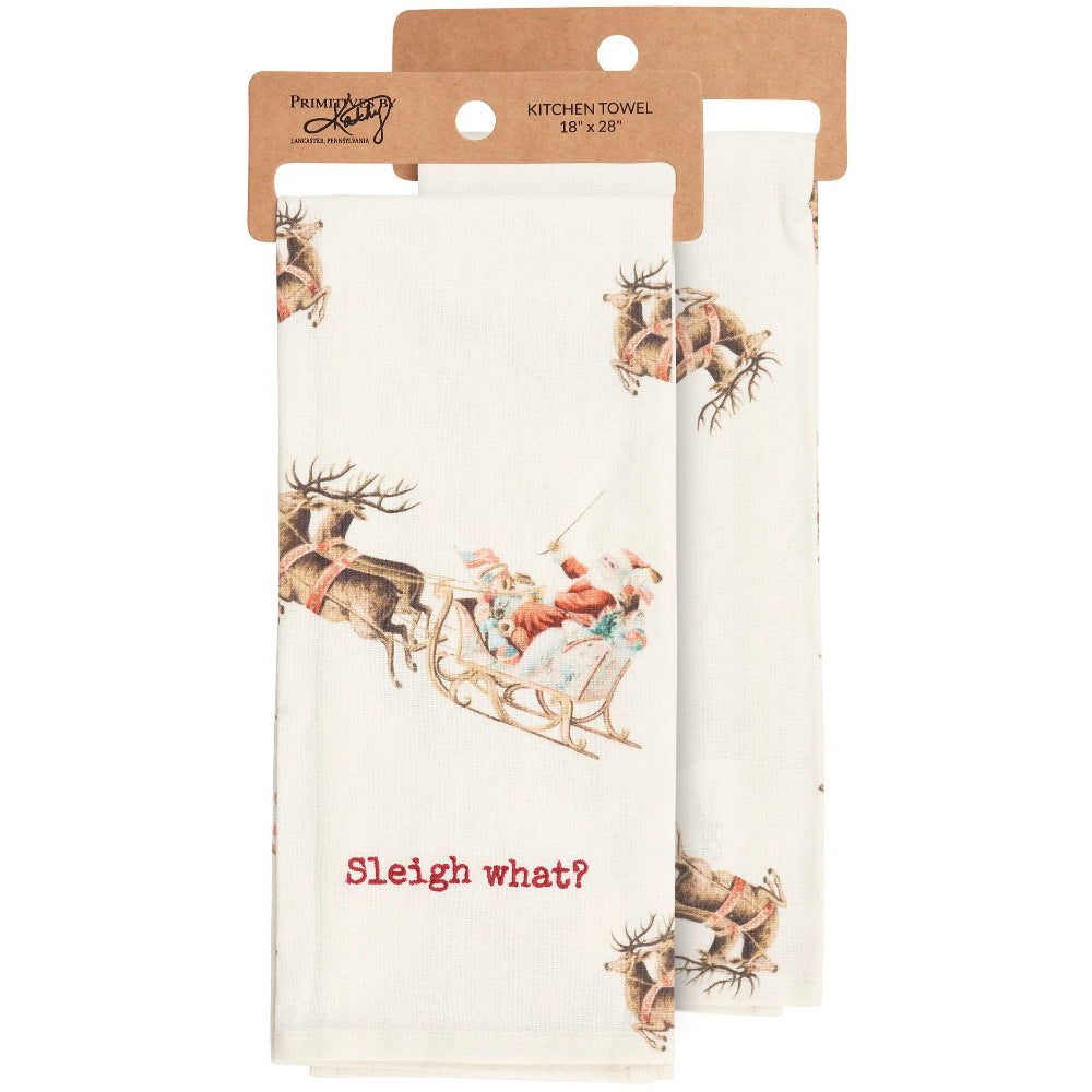 Sleigh What? Kitchen Towel | Putti Christmas Decor