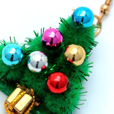 Tinsel Christmas Tree Earrings  | Putti Christmas