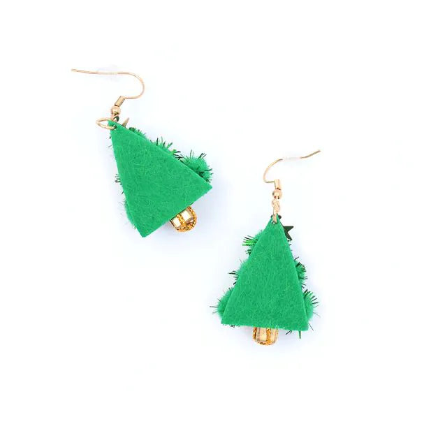 Tinsel Christmas Tree Earrings  | Putti Christmas