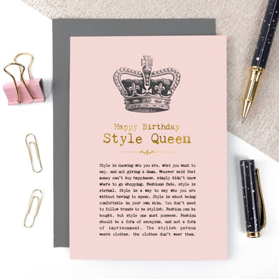 Style Queen Foiled Birthday Card For Her