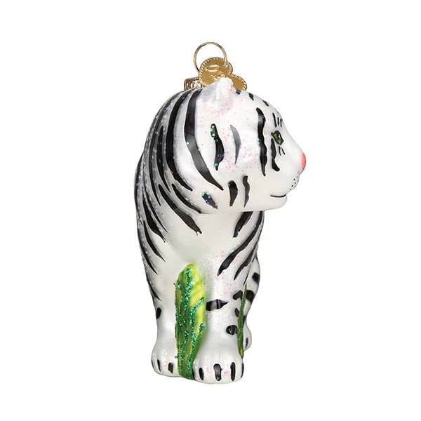 Old World Christmas White Tiger Ornament | Putti Christmas Decorations
