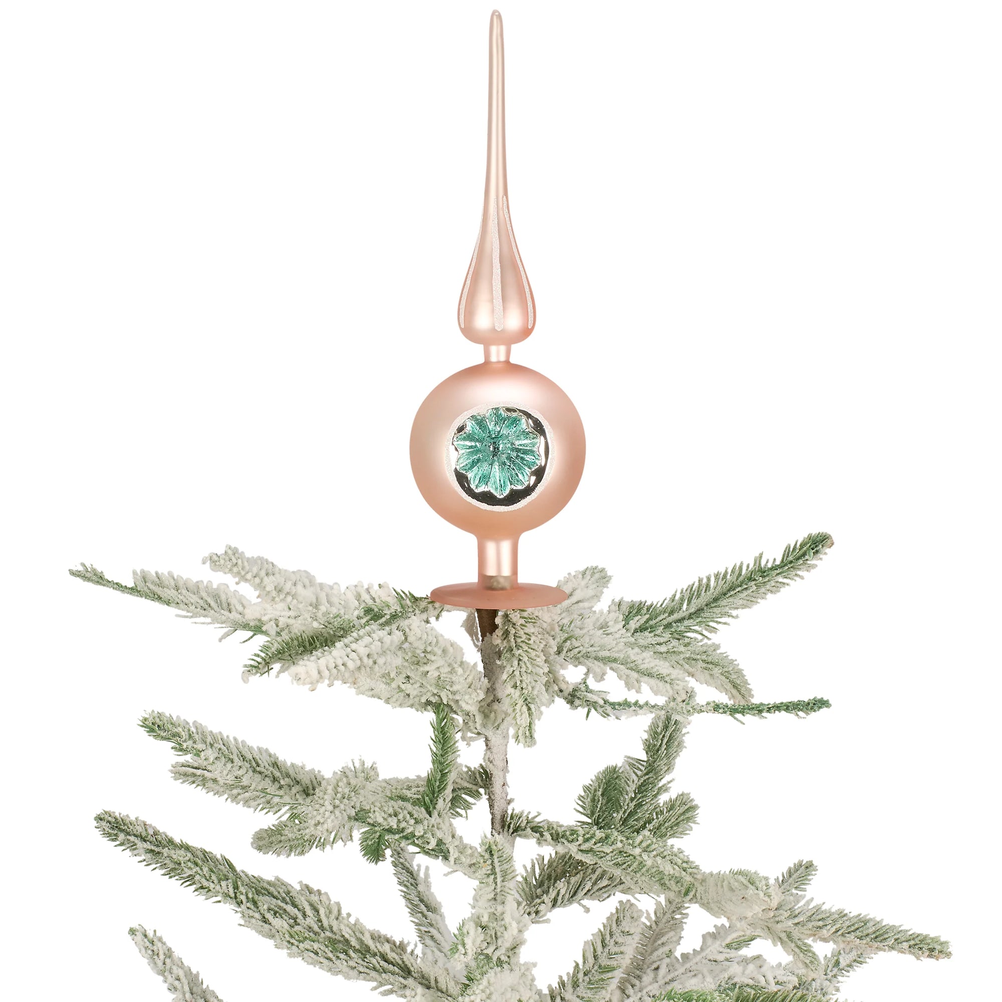 Blush Pink Glass Finial Tree Topper
