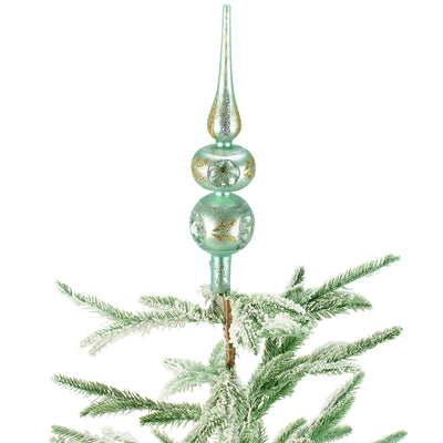 Aqua Glass Finial Tree Topper | Putti Christmas Decorations