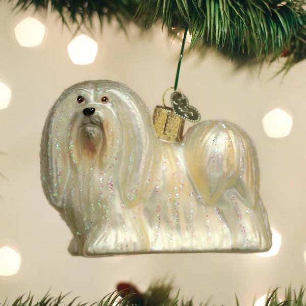 Old World Christmas Lhaso Apso Dog Ornament | Putti Christmas Decorations