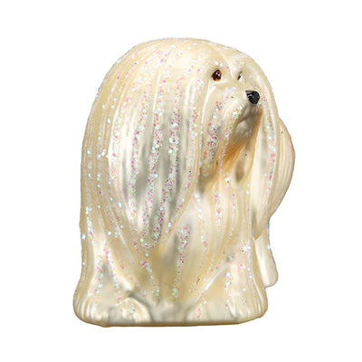 Old World Christmas Lhaso Apso Dog Ornament | Putti Christmas Decorations
