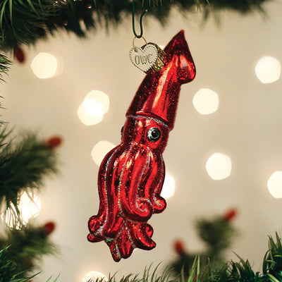 Old World Christmas Red Squid Ornament  | Putti Christmas Decorations