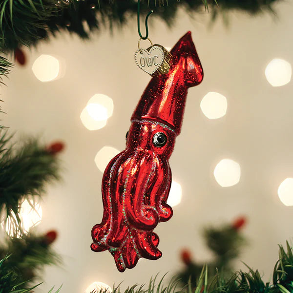 Old World Christmas Red Squid Ornament | Putti Christmas Decorations