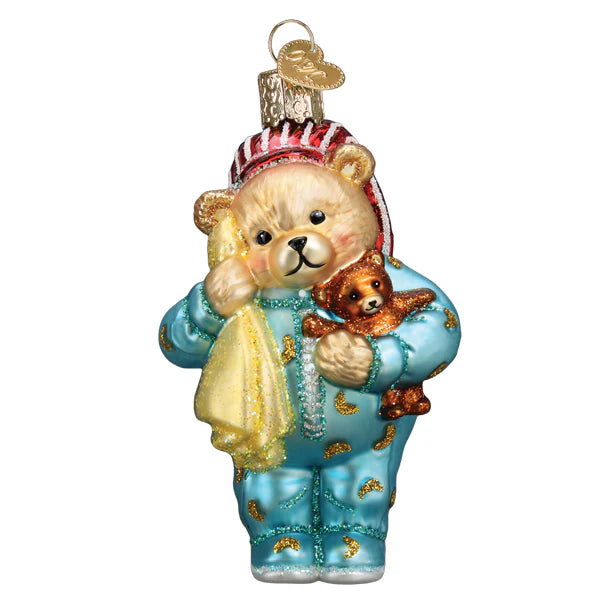 Old World Christmas Bedtime Teddy Bear  Ornament  | Putti Christmas Decorations