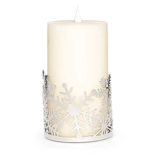 Silver Snowflake Candle Wrap