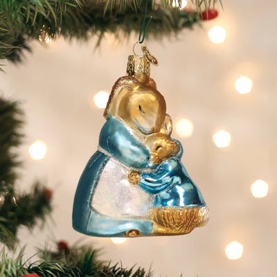Old World Christmas Mrs. Rabbit And Peter Glass Ornament