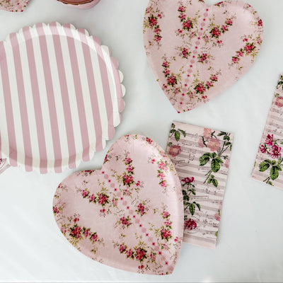 Josi James Pink Vintage Floral Love Song Guest Napkins - Putti Fine Furnishings