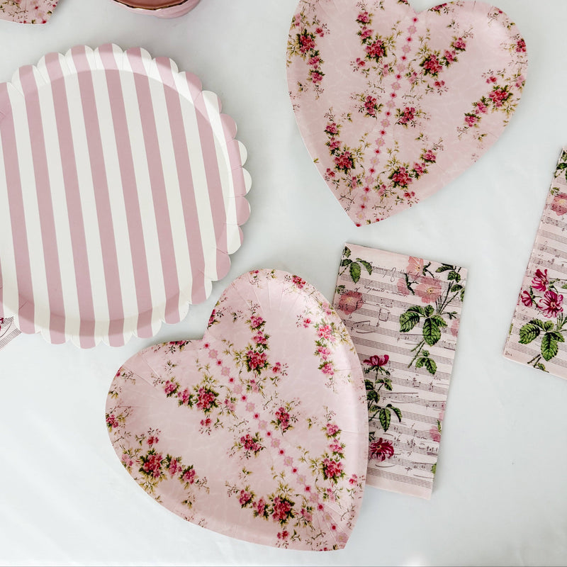 Josi James Pink Vintage Floral Love Song Guest Napkins - Putti Fine Furnishings