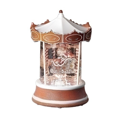 Gigerbread Carousel with LED and Perpetual Snow | Putti Christmas 