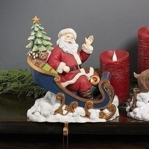 Santa in Sleigh Stocking Holder | Putti Christmas Decorations 