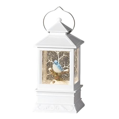 Lighted Swirl Bluebird Lantern with LED | Putti Christmas Snow Globes