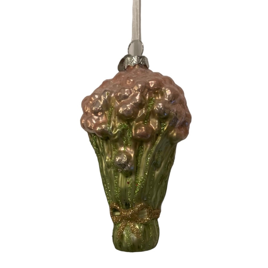 Bouquet of Flowers Glass Ornament - Pink