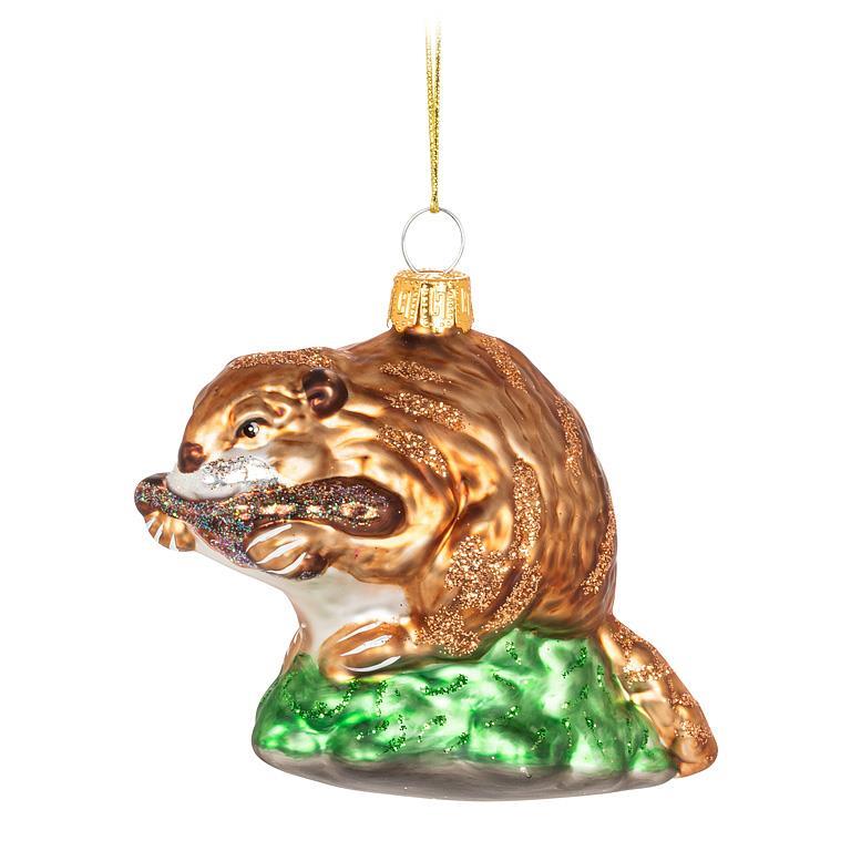 Beaver Glass Ornament | Putti Christmas Decorations